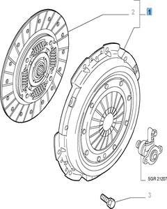 Set koppeling (koppelingsplaat en drukplaat) voor Alfa Romeo