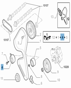 Verstelbare riemspanner, diameter 60 mm, voor Fiat Professional Scudo