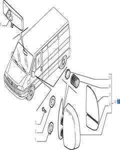 Elektrische linker buitenspiegel voor Fiat Professional Ducato