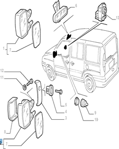 Linker buitenspiegel voor Fiat en Fiat Professional