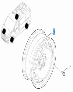 Lichtmetalen velg 6J x 16'' ET 50 voor Fiat Professional Talento