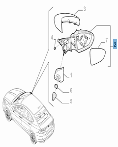 Linker buitenspiegel voor Fiat en Fiat Professional