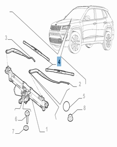 Kit 2 ruitenwissers voor voorruit voor Alfa Romeo Jeep Compass