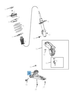 Schommelarm voor voorophanging onder voor Jeep Cherokee