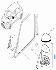 Linker buitenspiegel voor Fiat 500L