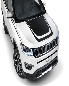 Motorkapsticker dubbele zwarte strook voor Jeep Compass