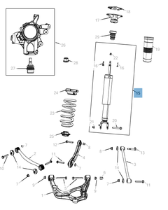 Achterste schokdemper 2 stuks voor Jeep Grand Cherokee