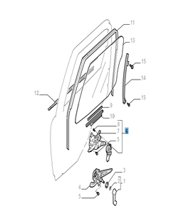 Raamopener linksachter voor Fiat Sedici