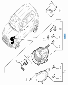 Linker voorlicht voor Fiat 500X