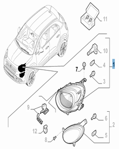 Rechter voorlicht voor Fiat 500X