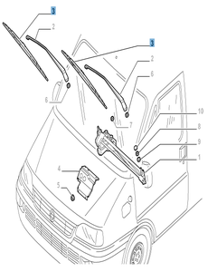 Kit 2 ruitenwissers voor voorruit voor Fiat Ducato