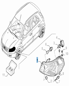 Koplamp linksvoor voor Fiat Sedici