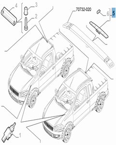 Extra achterlicht derde remlicht voor Fiat Professional Strada