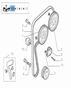 Distributiekit (riem, vaste en verstelbare riemspanner) - 3 stuks voor Alfa Romeo