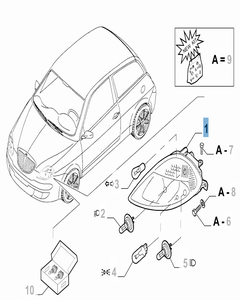 Koplamp linksvoor voor Lancia Ypsilon