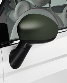 Spiegelkappen legergroen voor Fiat 500