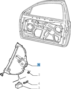 Raamopener linksvoor voor Alfa Romeo 147