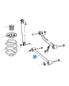 Schommelarm voor achterophanging onder voor Jeep Wrangler