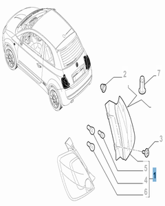 Vast rechter achterlicht voor Fiat 500