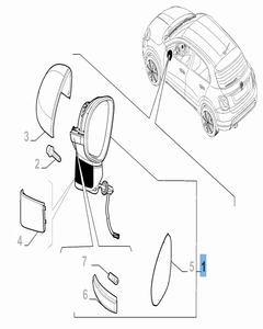 Linker buitenspiegel voor Fiat 500X