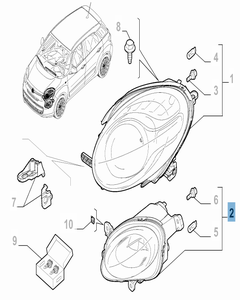 Voorlicht rechtsonder voor Fiat en Fiat Professional