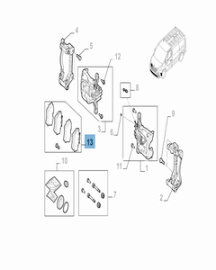 Remblok voorste remschijf (set 4 stuks) voor Fiat Professional Talento