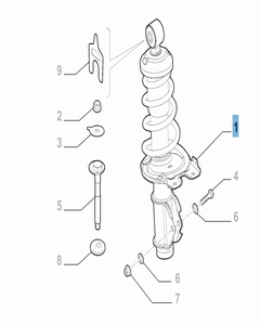 Achterste schokdemper 2 stuks links, met veer, voor Alfa Romeo 4C