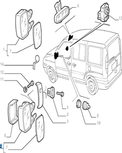 Mechanische linker buitenspiegel voor Fiat en Fiat Professional
