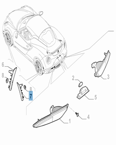 Zijdelingse richtingaanwijzer rechtsachter voor Alfa Romeo 4C