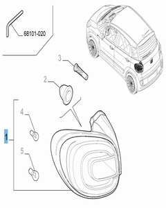 Vast rechter achterlicht voor Fiat 500L