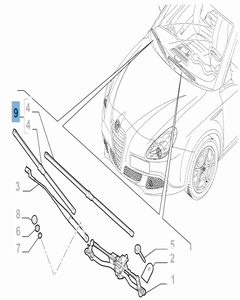 Kit 2 ruitenwissers voor voorruit voor Alfa Romeo Giulietta