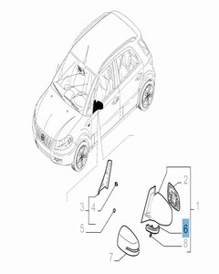Zijdelingse richtingaanwijzer voor Fiat Sedici
