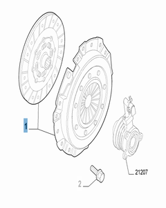 Set koppeling (koppelingsplaat en drukplaat)