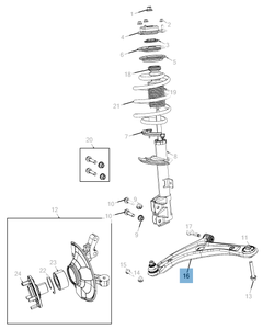Schommelarm voor ophanging onder voor Jeep Compass/Patriot