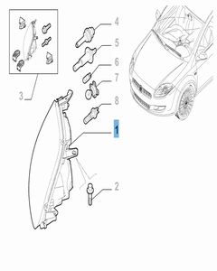 Koplamp linksvoor voor Fiat Bravo