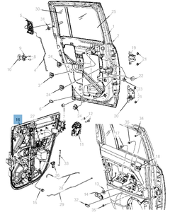 Achterste raamopener voor Jeep Compass/Patriot