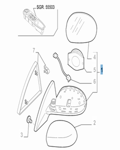 Linker buitenspiegel voor Alfa Romeo 159