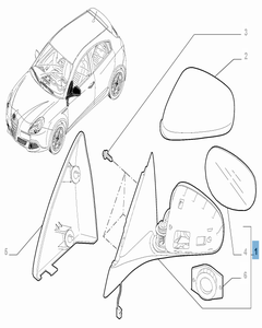 Linker buitenspiegel voor Alfa Romeo Giulietta