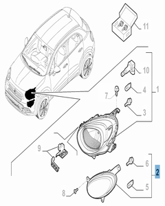 Parkeerlicht linksvoor voor Fiat 500X