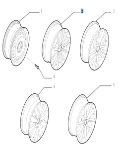 Lichtmetalen velg 6.5J x 16'' voor Fiat Croma