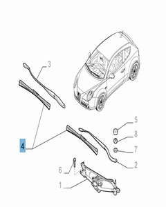 Kit 2 ruitenwissers voor voorruit voor Alfa Romeo Mito