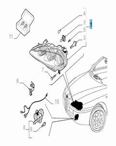 Koplamp linksvoor voor Alfa Romeo 147