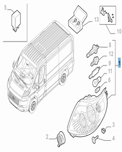 Koplamp rechtsvoor voor Fiat Professional Ducato