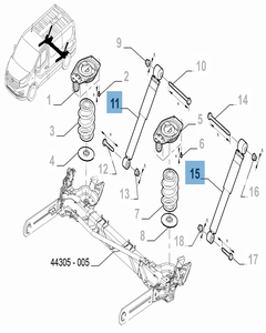 Achterste schokdemper 1 stuks voor Fiat Professional Talento