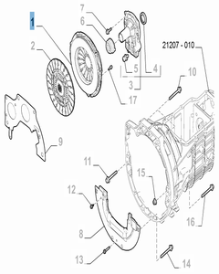 Set koppeling (drukplaat) voor Fiat 124 Spider