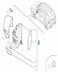 Linker buitenspiegel voor Jeep Renegade
