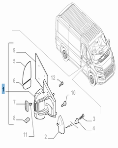 Linker buitenspiegel voor Fiat en Fiat Professional