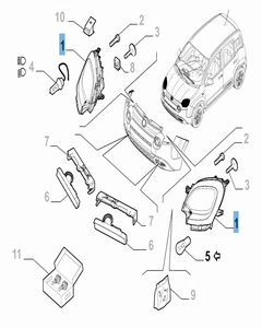 Voorlicht links voor Fiat Panda