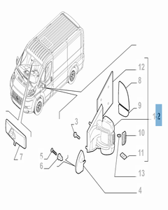 Linker buitenspiegel voor Fiat Professional Ducato