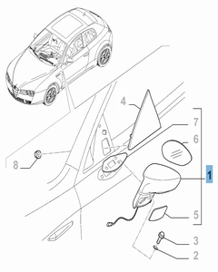Rechter buitenspiegel voor Alfa Romeo